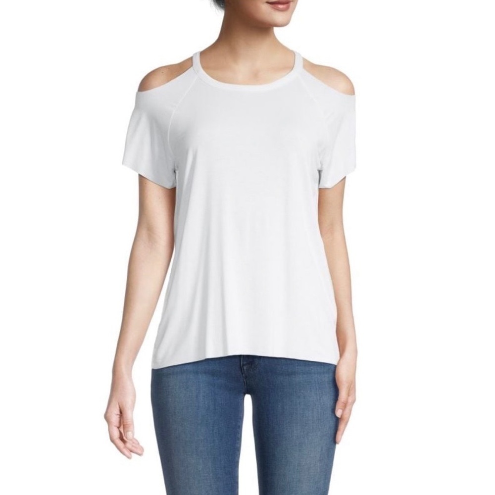 Lovestitch white cold shoulder t-shirt SM S small NEW NWT